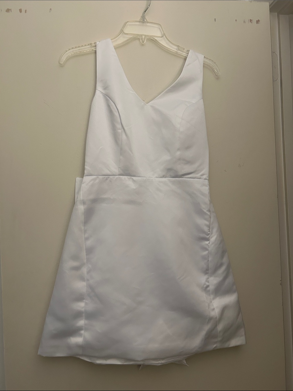 Classic White Satin Mini Dress NWT